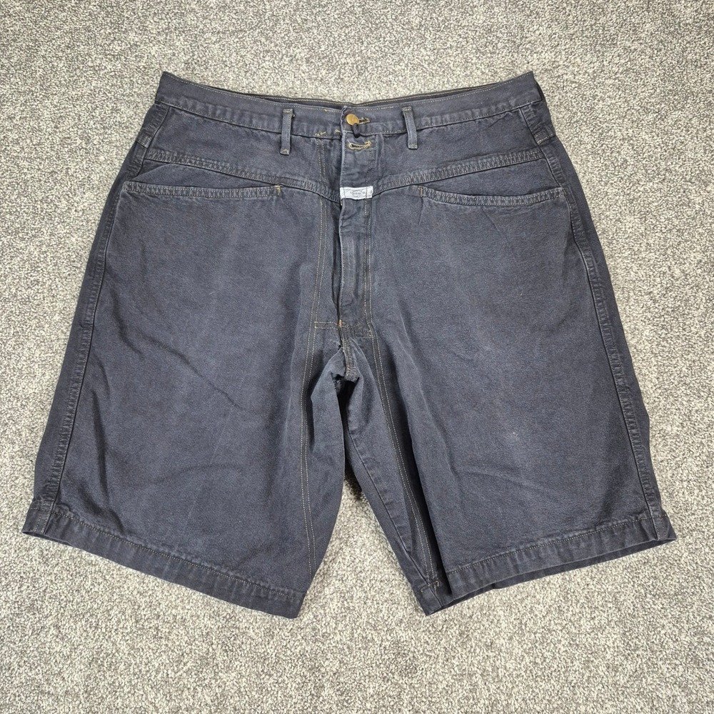 Marithe Francois Girbaud Shorts Mens 38 Black Denim Baggy 90s Streetwear Vintage